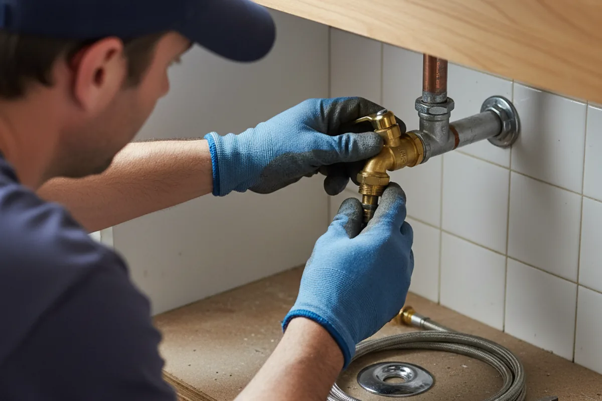 Shutoff valve and fitting work during Emergency Plumbing in Hardwick